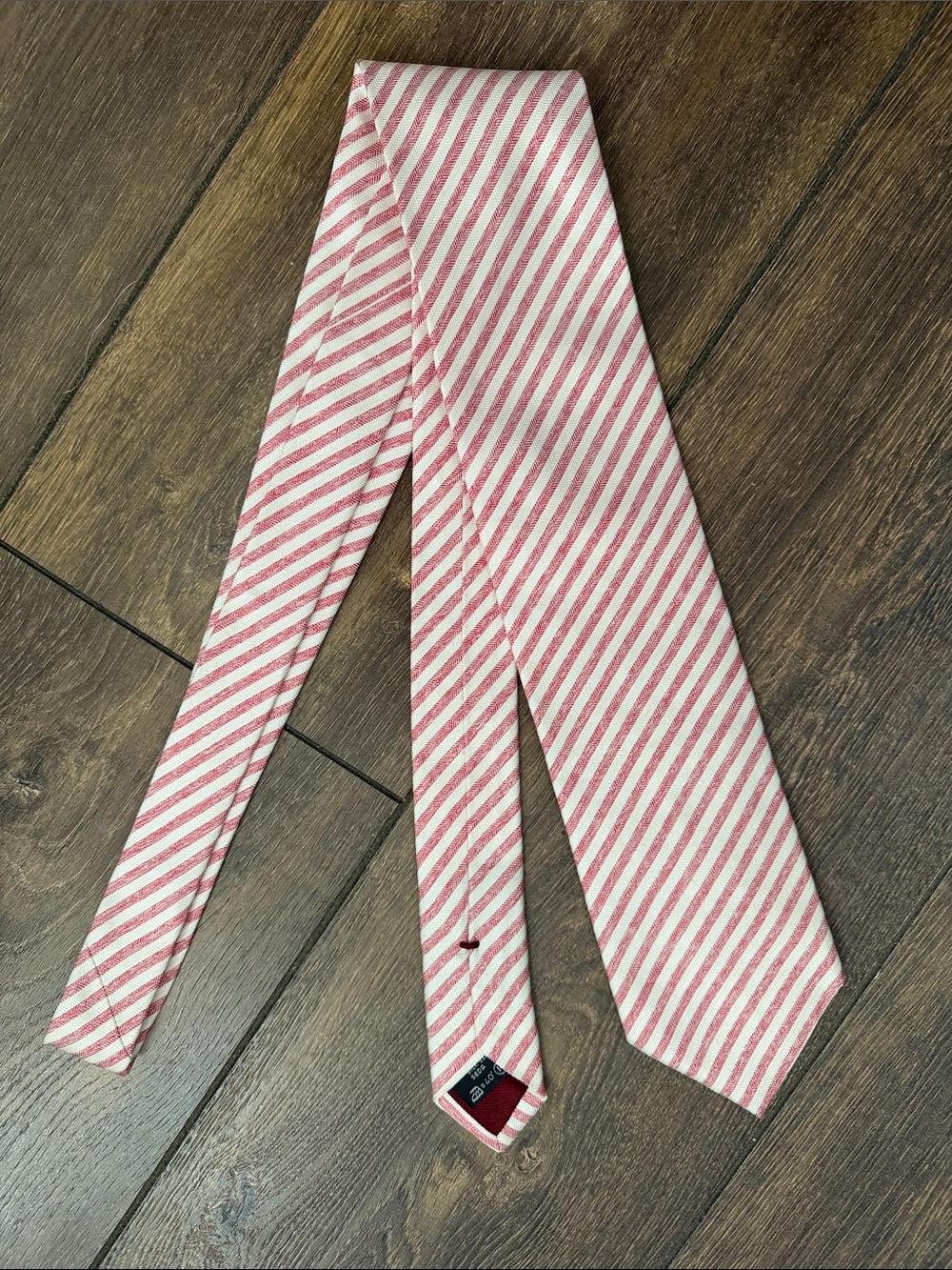 Ermenegildo Zegna Red and White Striped Tie